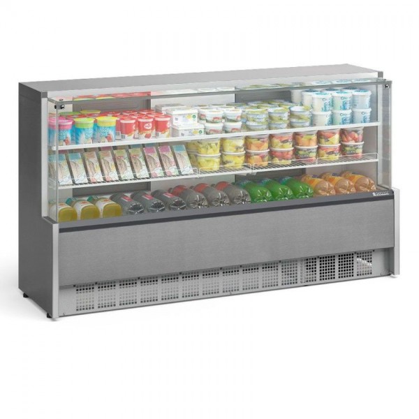 Vitrine Refrigerada Tipo Inox 2.05m Universal 2 Pl...