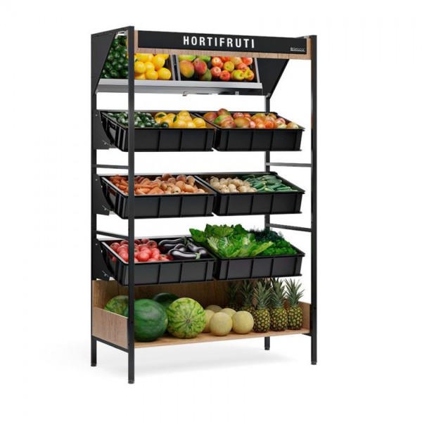 Vasca Hortifrutícola Para 6 Cestos 60x40x15cm - Gelopar MHVE-125PR