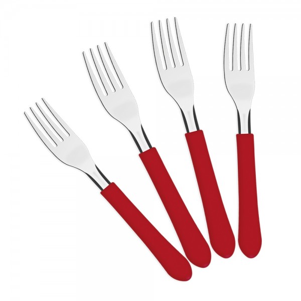 Garfo de Mesa Tramontina Leme Cabo Vermelho 12 Pçs 