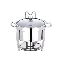 Rechaud Inox Banho Maria Redondo Linha Savoy  8 Li...