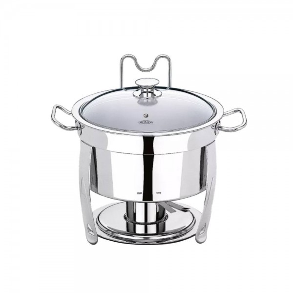 Rechaud Inox Banho Maria Redondo Linha Savoy  8 Li...