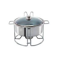 Rechaud Inox Linha Savoy Redondo 4,5 Litros - Brin...