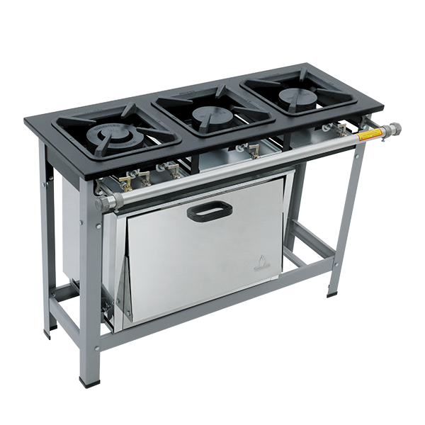 Fogão 3 Bocas Série Luxo Com Forno 2QS/1QD Baixa Pressão - Metalmaq