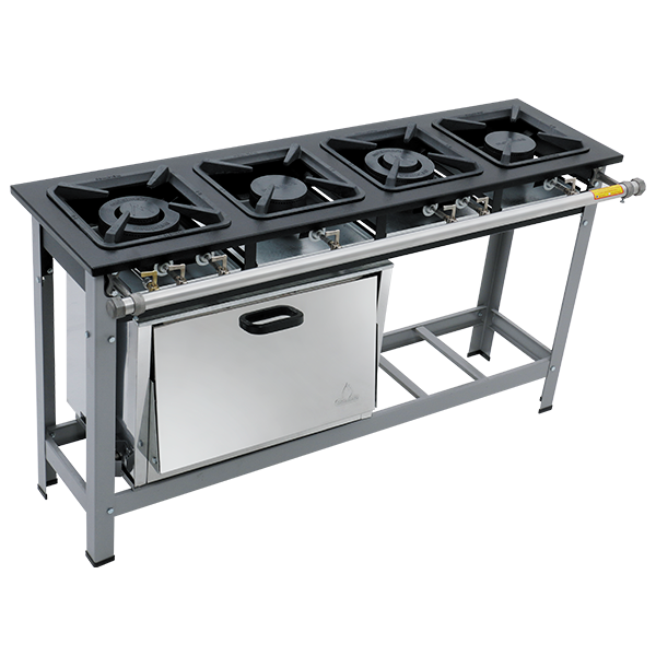 Fogão 4 Bocas em Linha Série Luxo Com Forno 2QS/2QD Baixa Pressão - Metalmaq