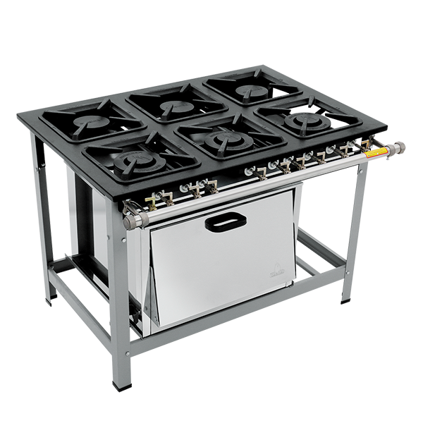 Fogão 6 Bocas Série Luxo Com Forno 3QS/3QD Baixa Pressão - Metalmaq